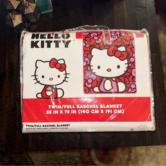 Hello Kitty Other - HELLO KITTY By Sanrio TWIN RASCHEL BLANKET 55 IN x 75 IN New